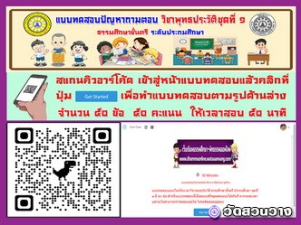 แบบทดสอบวิชาพุทธประวัติชุดที่ ๑ ธรรมศึกษาตรีประถมศึกษา